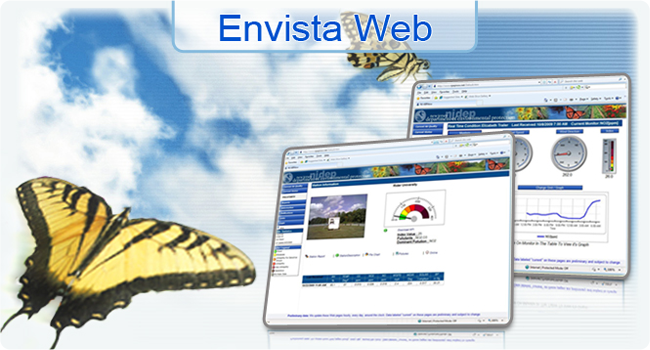 <h3>Envista Web</h3>Internet Web Site System from Envitech Ltd, Prepared for National & Regional AQM Networks designed to allow you to publish your Envista ARM environmental data.